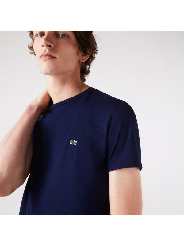 Lacoste Men's Crew Neck Pima Cotton Jersey T-Shirt In Navy